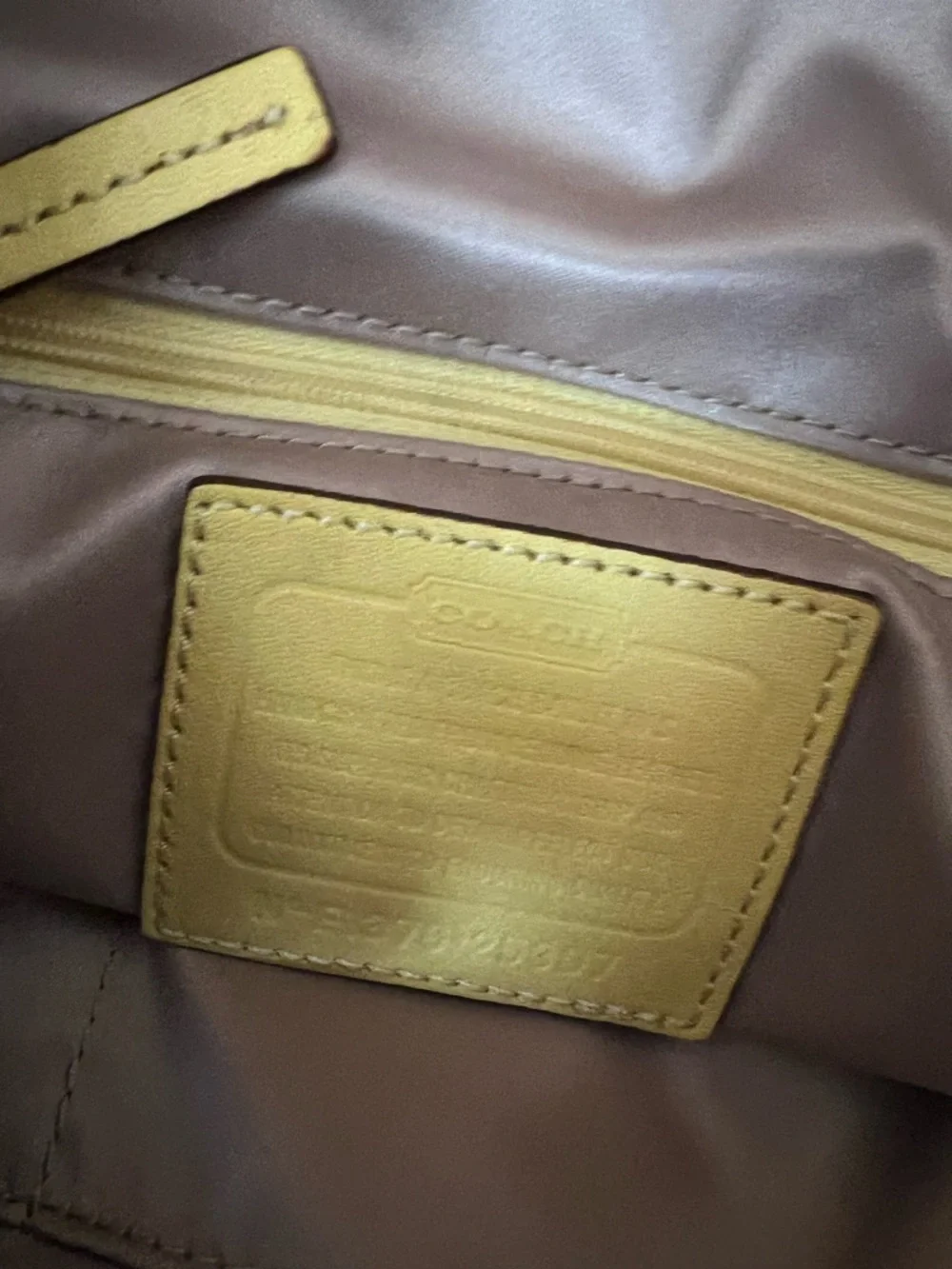 Luxurious Plum Leather Drawstring Shoulder Bag by Coach - Picture 5 of 5